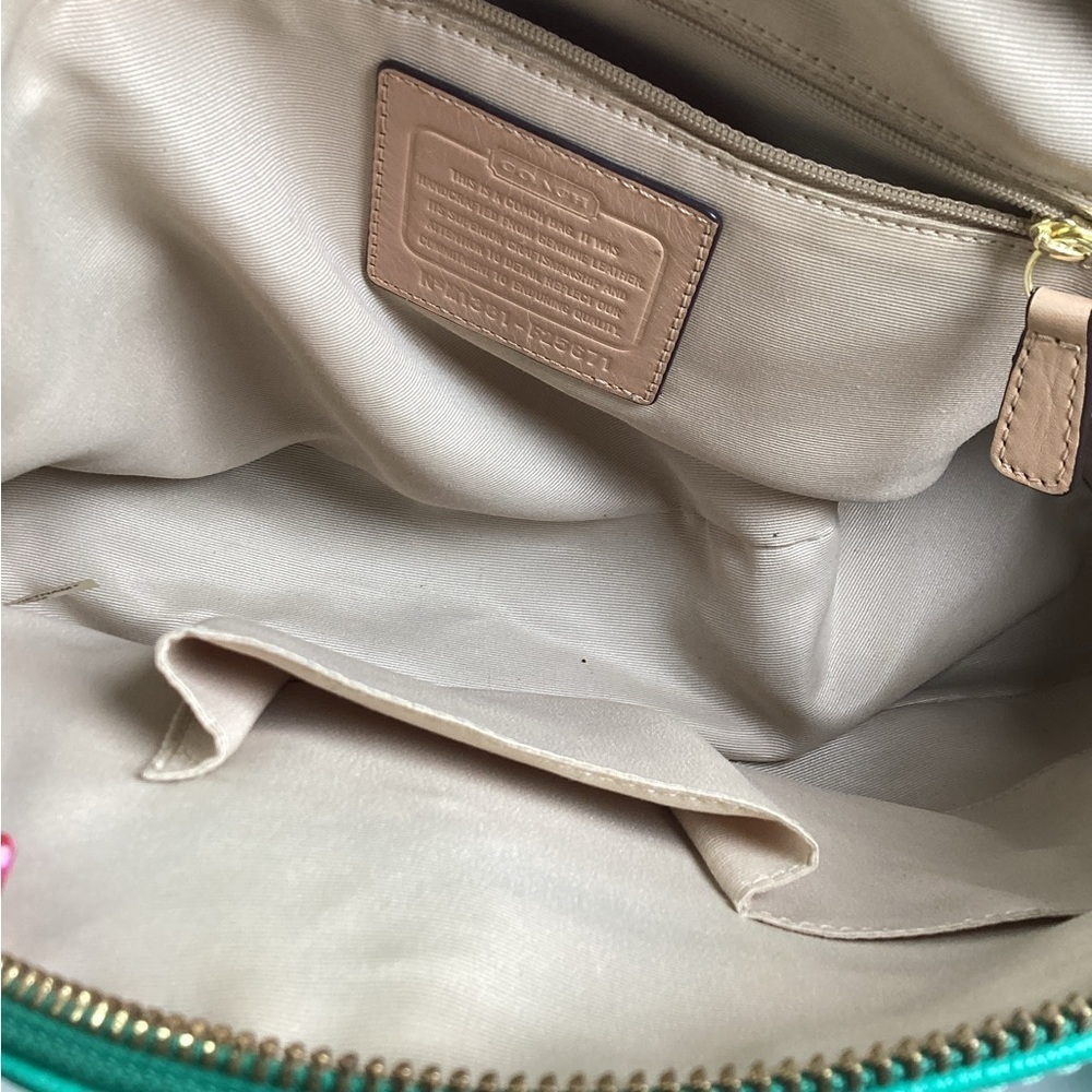 COACH VINTAGE #25671 HAND BAG GREEN PEYTON CORA DOMED SATCHEL PURSE‎ CROSSBODY - Picture 11 of 16